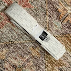 Ju Jitsu Karate White Belt Black Stripe 120" Fight University A3- NWT